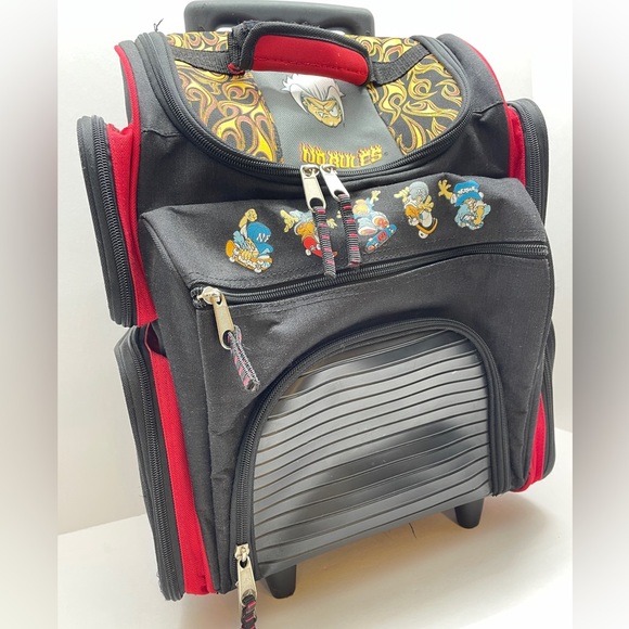 Vintage No Rules Rolling Backpack 90's Skater Raver Bag NR Bookbag Red Black - Picture 9 of 9